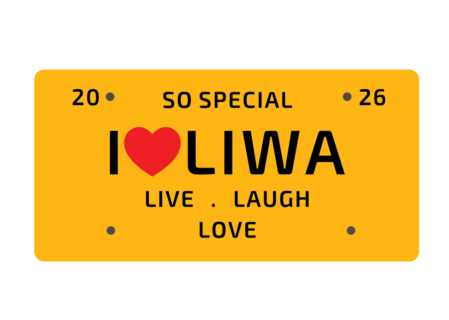 Liwa Car Plate (I Love Liwa)