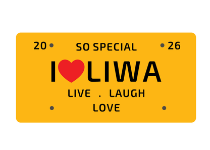 Liwa Car Plate (I Love Liwa)