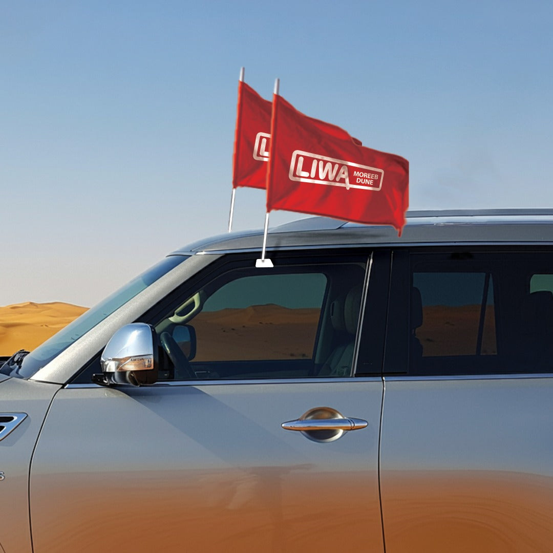 Liwa Red Car Flags – Set of 4